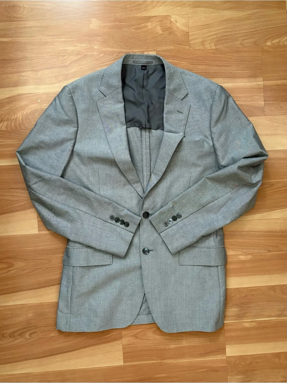 J. Crew $348 Gray Ludlow Slim Suit Jacket In Portuguese Cotton Oxford Size 38R M